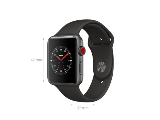 Apple Watch S3 LTE 42mm viền nhôm dây cao su đen