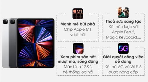 Máy tính bảng iPad Pro M1 12.9 inch WiFi Cellular 512GB (2021)